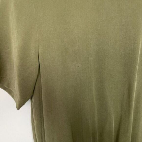 Anine Bing Revolve Short Sleeve Silk Lightweight Mini Dress Olive Green XS - Picture 10 of 15